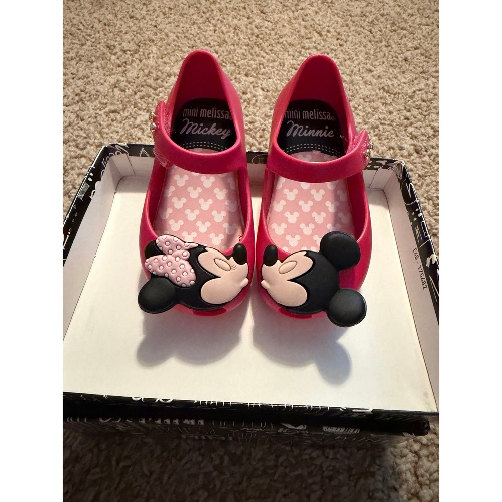 Mini Melissa size 6 Minnie and Mickey red Shoes